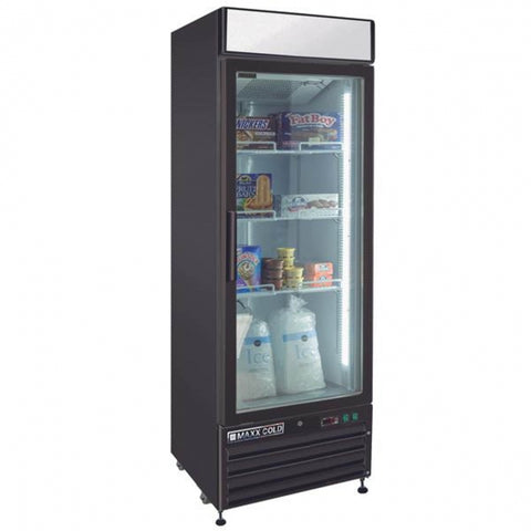 MXM1-23FBHC Maxx Cold Single Door, Glass Door Freezer Merchandiser, Black, 23 Cu ft