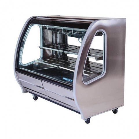 Pro-Kold DDC 60 Refrigerated Curved Glass Deli Display Case - 56"W