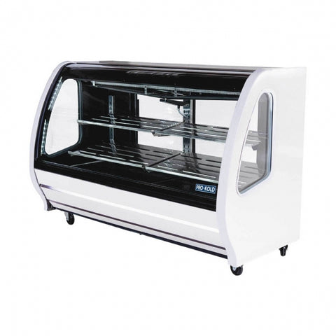 Pro-Kold DDC 80 Refrigerated Curved Glass Deli Display Case - 74"W