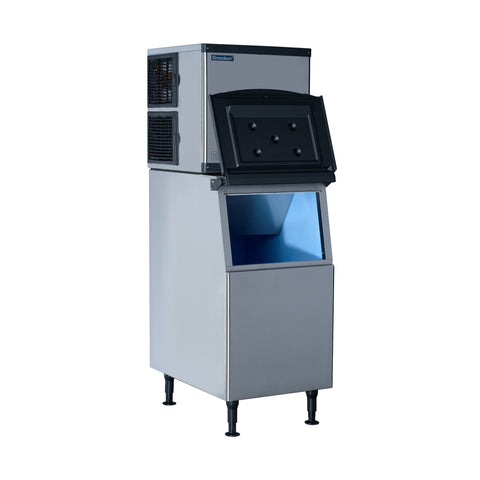Snooker 500 lb. Freestanding Full Dice Ice Maker with Bin in Stainless Steel