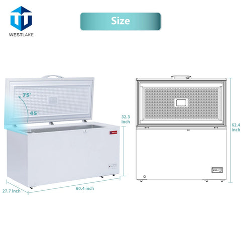 WESTLAKE 15 Cu.Ft Commercial Chest Freezer Deep Freezer with Lock ETL White