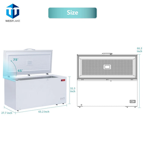 WESTLAKE 18 Cu.Ft Commercial Chest Freezer Deep Freezer with Lock ETL White