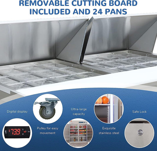 ⚡Flash Sale⚡Aceland ASR-60BM Stainless Steel 60" Mega Top Prep Cooler