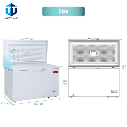 WESTLAKE 12 Cu.Ft Commercial Chest Freezer Deep Freezer with Lock ETL White