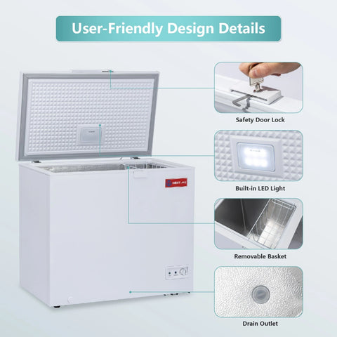 WESTLAKE 7 Cu.Ft Chest Freezer Deep Freezer with Lock CSA Listed White