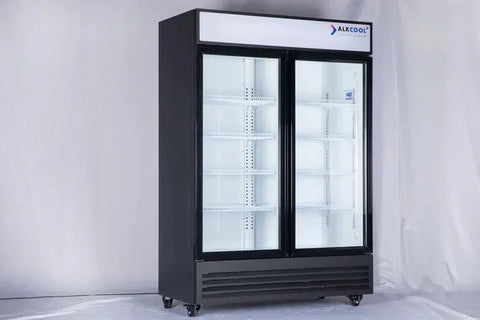 ALK GDR51(H) 54 inch Two Section Swing Glass Door Merchandiser Refrigerator (WHEELS ARE NOT PRE-INSTALLED)