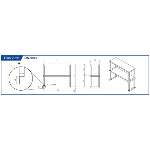 GSW USA DS-1636 Double Overshelf, Standard, 36"L X 16"W X 30"H O.A.