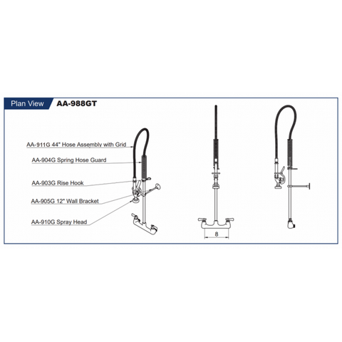 AA Heavy Duty Pre-Rinse Units AA-985G