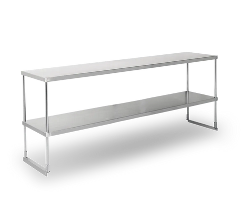 GSW USA DS-1660 Stainless Steel Heavy Duty Double Over Shelf, 60"L X 16"W X 30"H, ETL, NSF