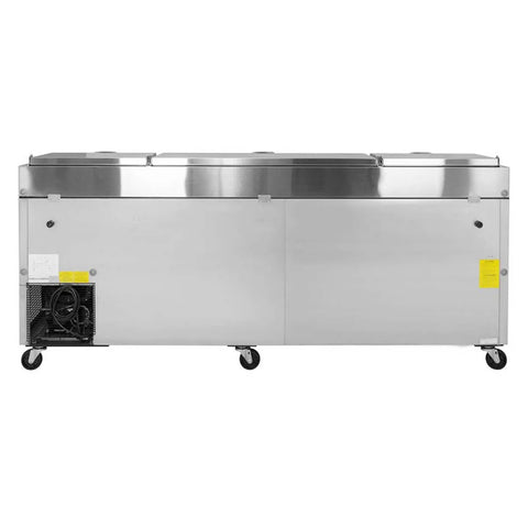 Turbo Air TPR-93SD-D6-N 93" Refrigerated Pizza Prep Table w/ 6 Drawers, 12 Condiment Pans