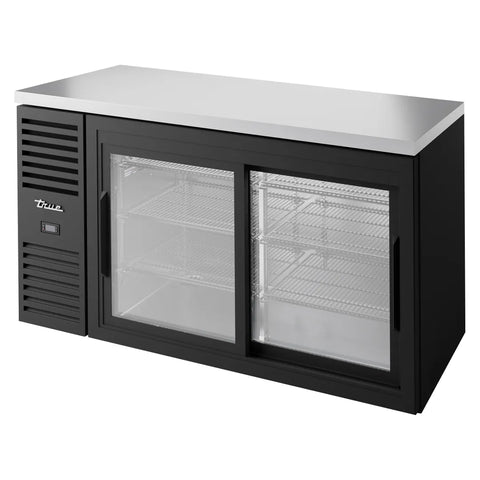 True TBR60-RISZ1-L-B-11-1 60" Back Bar Refrigerator with 2 Sliding Glass Doors & LED Lighting