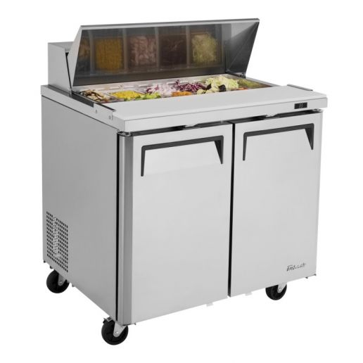 Turbo Air MST-36 Sandwich/Salad Prep Table with 2 Doors, 36-1/4"W, 10 Pans
