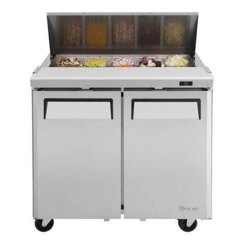Turbo Air MST-36 Sandwich/Salad Prep Table with 2 Doors, 36-1/4"W, 10 Pans