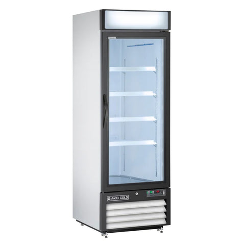 Maxx Cold MXM1-23FHC Single Glass Door Merchandiser Freezer, 23 cu. ft. Storage Capacity, in White