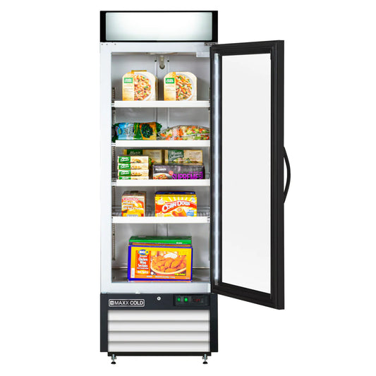 Maxx Cold MXM1-23FHC Single Glass Door Merchandiser Freezer, 23 cu. ft. Storage Capacity, in White