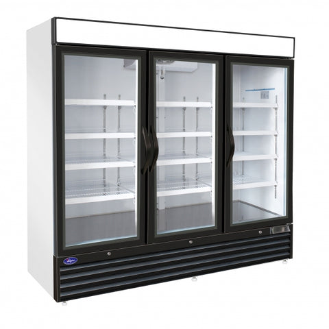 Valpro VP3F-72FDVHC 3 Glass Swing Door Freezer, 72. Cu.Ft.