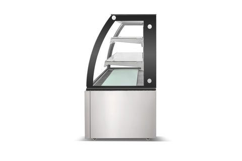 Aceland CW470-1 60" CURVED Glass Stainless Steel Refrigerated Showcase