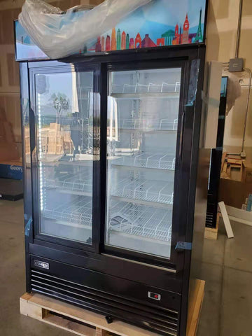 Dukers DSM-40SR Commercial Glass SLIDING Door Merchandiser Refrigerator(Black)