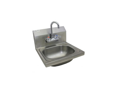 GSW HS-1615WG Stainless Wall Mt Hand Sink 16x15 w Gooseneck No Lead Faucet
