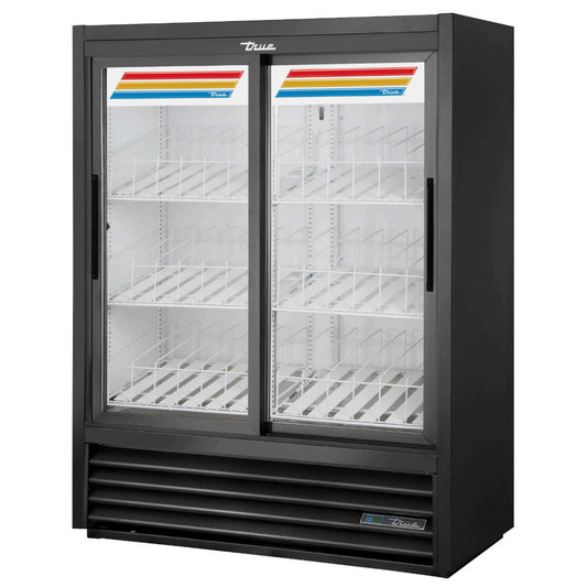 True GDM-41SL-60-HC-LD 47 1/8" Black Two Section Convenience Store Sliding Glass