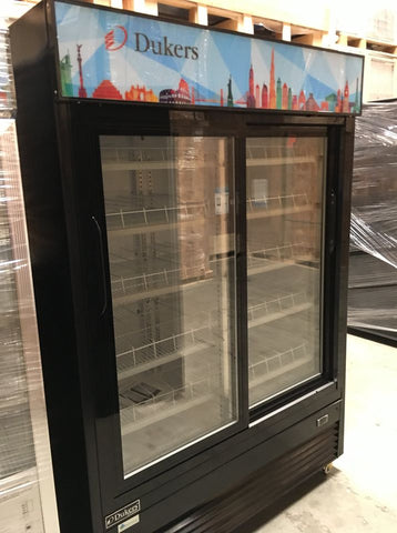Dukers DSM-47SR Commercial Glass SLIDING 2-Door Merchandiser Refrigerator(Black)