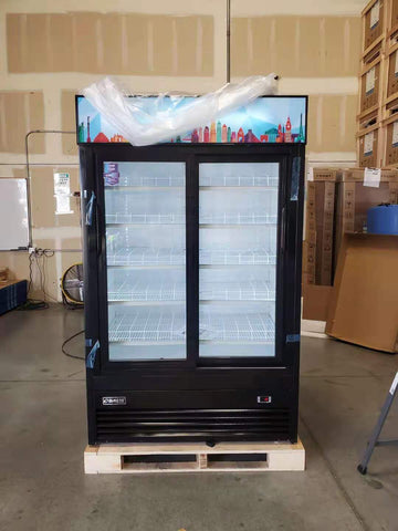 Dukers DSM-40SR Commercial Glass SLIDING Door Merchandiser Refrigerator(Black)