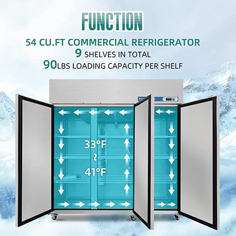 ⚡Flash Sale⚡Aceland AR-72B 3 door 72" Stainless Steel Reach in Upright Refrigerator 54 Cu. Ft.